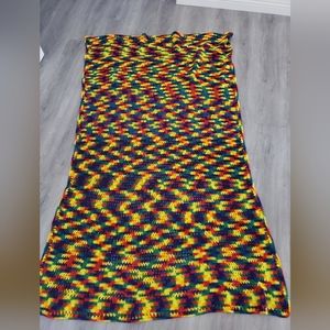 Afghan Throw 40x66 Bright and Colorful